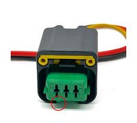 TE 3 Pin FCI Auto Cigüeñal Sensor Enchufe Arnés de cableado Conector electrónico a Prueba de Agua 1801179-1 1801179 Compatible con Citroen Peugeot (Color : Green, Size : 1 Pc with 15cm Wire)