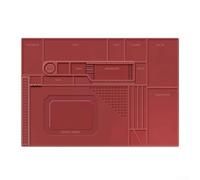 TE-702 Alfombrilla de trabajo resistente al calor para tareas de soldadura y soldadura fuerte con protección ESD adecuada para teléfonos, computadoras, relojes y dispositivos (rojo)