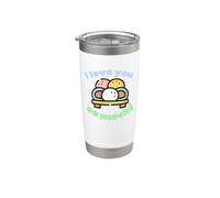 Te amo así Mochi, te amo muy mochi Mochi Pun Vaso térmico de acero inoxidable de doble pared