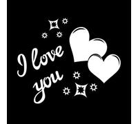 Te amo Calcomanías de tallado fino 49.2x59.2cm No daña la superficie de la pared Blanco