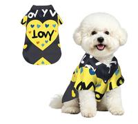 Te Amo con Todo mi corazón - Camisa Hawaiana para Mascotas - Blusa Suave de Piel de melocotón con Botones, Estilo Playero Informal, Talla pequeña