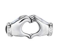 Te amo Corazón en las Manos Cuenta Abalorio Charm de plata de ley 925 cristales blancos, se compatible con Pandora Moments pulseras - Regalo para su Mamá, Abuela, Esposa, Hermana, Hija
