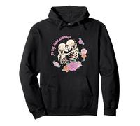 Te Amo hasta la Luna y Esqueletos de Espalda besándose en la Luna Sudadera con Capucha