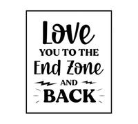 Te amo hasta la zona de anotación y de regreso, frase de un fanático del fútbol. Calcomanías de pared de PVC 65.6x78.7cm No daña la superficie de la pared Negro