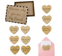 Te amo juego de cartas de madera, razones por las que te amo tarjetas | 10 Razones para tarjetas en forma de corazón sentimental | Afirmaciones diarias inspiradoras, tarjetas de madera, juego de