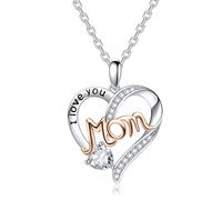 "Te amo Mamá" Collares Mujer Mama Colgante Corazon Plata de Ley 925 Joyas Regalos Originales para Mujer Madre Mamá Esposa Abuela Día de la Madre Regalo (rose gold)