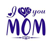 te amo mamá día de la madre Calcomanías de pared 42x47.8cm Decoración de carrocerías Azul oscuro