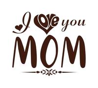 te amo mamá día de la madre Calcomanías de tallado fino 42x47.8cm Cultura del tatuaje Café