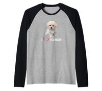 Te amo más Maltés Perros Dueños de Perros Cachorros Camiseta Manga Raglan