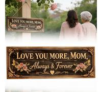 Te Amo Más, Mamá - Siempre Y For Siempre For Colgar En La Puerta, Arte De Pared Estilo Granja, Sentimiento Cálido Retro, For Mamá De Hija Hijo, For Puerta De Entrada, Porche, Dormitorio(45*15 cm)