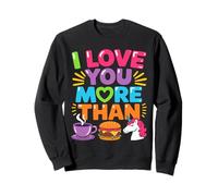 Te amo más que a la hamburguesa de café unicornio divertido Sudadera