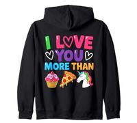 Te amo más que a la hamburguesa de café unicornio divertido Sudadera con Capucha