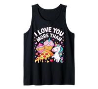 Te amo más que la pizza de los cupcakes de unicornios Camiseta sin Mangas