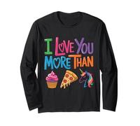 Te amo más que Pizza Cupcake Unicornio Manga Larga