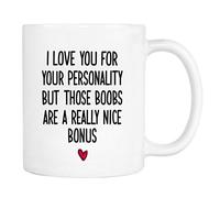 Te Amo Por Tu Personalidad, Pero Esos Pechos... Tazas De Cerámica Divertido Tazas De Desayuno Elegante Mug Para Hogar Leche Oficina 330Ml