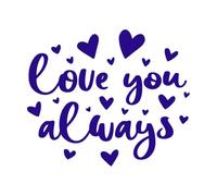 Te amo siempre Calcomanías de pared de PVC 41x48.9cm No daña la superficie de la pared Azul oscuro