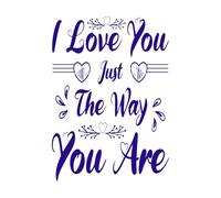 Te amo tal como eres impresión de caligrafía Calcomanías de pared 50.4x71.1cm No se cae Azul oscuro