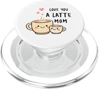 Te Amo un Latte mamá Lindo Amante del café mamá Juego de Palabras PopSockets PopGrip para MagSafe