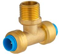 Te Automática Universal Ø12 Macho Central 1/2 | Conexión Rápida y Segura | Sistema PUSH-FIT para Agua Potable y Calefacción | Instalación Sin Herramientas | QUICK PLOMBERIE