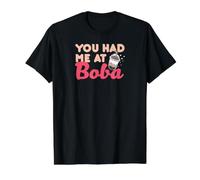 Té Boba a Juego Love You Had Me At Boba Camiseta gráfica económica, Hombre, Negro, S