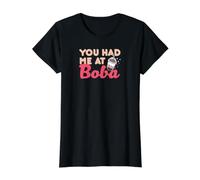 Té Boba a Juego Love You Had Me At Boba Camiseta gráfica económica, Mujer, Negro, M