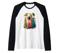 Té Boba Tea Kawaii Bubble Tea Parrot para Hombre y Mujer Camiseta Manga Raglan