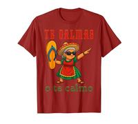 Te Calmas o Te Calmo Divertido Mexicano Mamá Madres Camiseta, Hombre, Arándano, XL