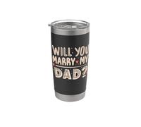 ¿Te casarás con mi papá? Propuesta sincera, hijo divertido, lindo Vaso térmico de acero inoxidable de doble pared