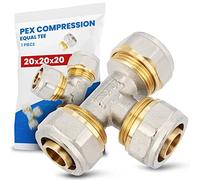 Te Compresión PEX-AL-PEX 20 x 20 x 20 mm Latón Sistema de Tornillos Calefacción Fontanería Conector Adaptador Accesorios para Tubo Pieza de Tubería Multicapa