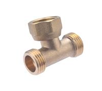 Té con tuerca libre macho-hembra-macho 1/2 | Latón bruto resistente | Distribuye el flujo en instalaciones sanitarias y calefacción | Fácil de instalar y duradero | QUICK PLOMBERIE