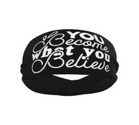 Te Conviertes En Lo Que Crees Positivo Mujer Hombre Headband Antideslizante Diadema Elástica Diadema Deportiva para Gimnasio Correr Fútbol Fitness