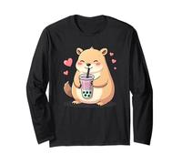 Té de burbujas Capybara - Cute Capy Manga Larga