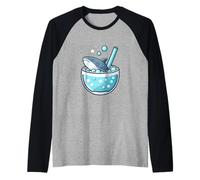 Té de Burbujas de tiburón Ballena Camiseta Manga Raglan