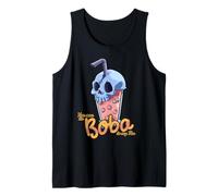 Té De Burbujas «Skeleton Head» De Estilo Anime Kawaii Camiseta sin Mangas