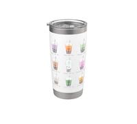 Té de burbujas y té Boba rosa pastel estética Vaso térmico de acero inoxidable de doble pared