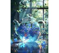 Té de Flores Puzzle de 70 Piezas para Adultos, Rompecabezas Adultos 70 Piezas Tetera Incluye Póster, Entretenimiento Educativo, Juego de Habilidad para Toda La Familia, Medidas:35x25cm