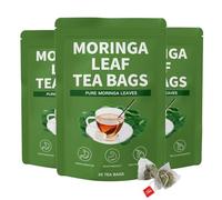 Té De Hierbas De Hoja De Moringa 100% Puro, Infusión Natural Suave Y Ligera, 25 Bolsas Envueltas Individualmente For El Bienestar Diario(3pcs)