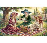 Té de la Tarde en el Jardín Puzzle 1000 Piezas Adultos Y Niños,14 Años+,Deco Pared,Anti-estrés,Desafío,Premium,Cartón,Regalo Ideal,Rompecabezas,Relax,Reto,Educativo 52x38cm