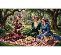 Té de la Tarde en el Jardín Puzzle 1000 Piezas Adultos Y Niños,Premium,Cartón,Deco Pared,Regalo Ideal,14 Años+,Rompecabezas,Desafío,Anti-estrés,Relax,Reto,Educativo 38x26cm