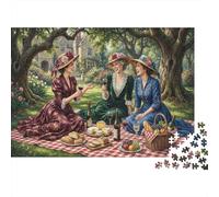 Té de la Tarde en el Jardín Puzzle De Madera 1000 Piezas Adultos Y Niños,Rompecabezas,Desafío,Regalo Ideal,Deco Pared,14 Años+,Anti-estrés,Relax,Reto,Madera,Educativo (75x50cm)