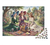 Té de la Tarde en el Jardín Puzzle De Madera 500 Piezas Adultos Y Niños,Madera,14 Años+,Rompecabezas,Anti-estrés,Regalo Ideal,Desafío,Reto,Relax,Educativo,Deco Pared (52x38cm)