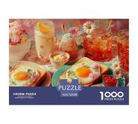 Té de la Tarde Puzzle 1000 Piezas Comida, Clásicos Rompecabezas De Bricolaje, Desafío Ideal, Colección De Arte, para Adultos Y Niños A Partir De 12 Años 52x38cm/1000pcs