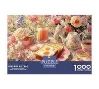 Té de la Tarde Puzzle 1000 Piezas Comida, Clásicos Rompecabezas De Bricolaje, Desafío Ideal, Colección De Arte, para Adultos Y Niños A Partir De 12 Años 38x26cm/1000pcs
