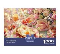 Té de la Tarde Puzzle 1000 Piezas Comida, Diversión Rompecabezas De Bricolaje, Entretenimiento Creativo, Colección De Arte, para Adultos Y Niños A Partir De 12 Años 52x38cm/1000pcs