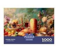 Té de la Tarde Puzzle 1000 Piezas Comida, Entretenimiento Rompecabezas De Bricolaje, Desafío Ideal, Colección De Arte, para Adultos Y Niños A Partir De 12 Años 52x38cm/1000pcs