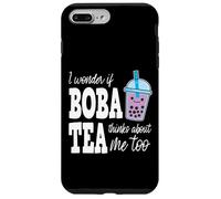Té de Leche Burbuja Boba Tea Piensa en mí Kawaii Purple Carcasa para iPhone 7 Plus/8 Plus