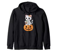 Té de Leche con Burbujas Cat Mummy, té de Boba para Halloween Sudadera con Capucha