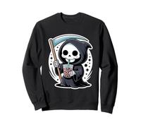 Té de Leche con Burbujas Kawaii Grim Reaper para Halloween, té de Boba Sudadera