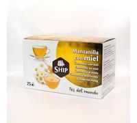 Té de Manzanilla y Miel - Caja de 25 Unidades con Funda - Aporta Bienestar y Tranquilidad - Contiene Propiedades Digestivas - Sabor Dulce - Infusión Digestiva