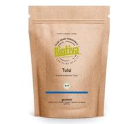 Té de Tulsi orgánico, frotado, 100 g - Albahaca india - Ocimum Tenuiflorum - Albahaca sagrada - Vegano - Envasado e inspeccionado en Alemania - Biotiva